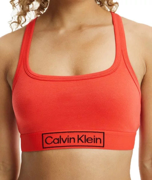 Sportovní bralette Heritage - QF6768E XM9 - červenooranžová - Calvin Klein - Pro ženy sportovní podprsenky
