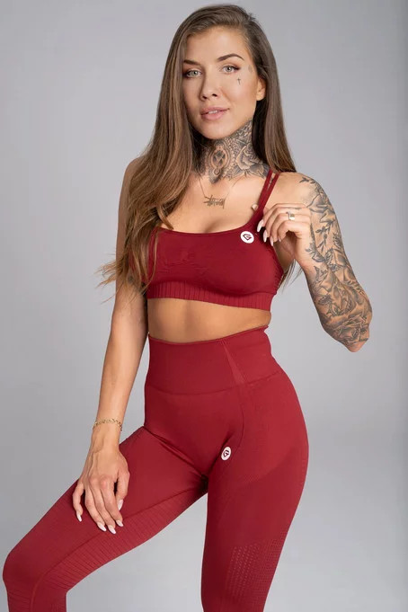 Sportovní podprsenka Seamless Bordo - Gym Glamour