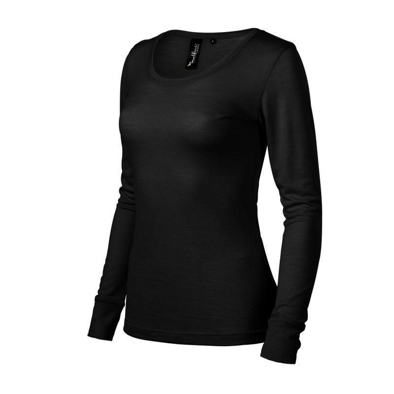 Dámské tričko s dlouhým rukávem Premium Merino Rise MLI-16001 Černá - Malfini - Pro ženy trička, tílka, košile