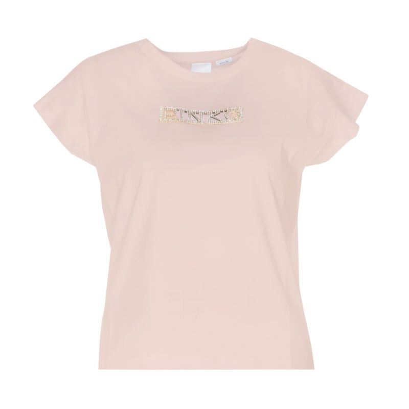 Pinko Tričko Interlock + Logo Strass W 101609A12H - Pro ženy trička, tílka, košile