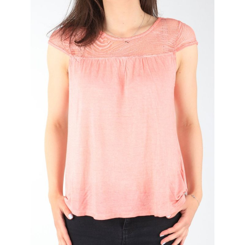 Tričko Wrangler s krátkým rukávem Coral Peach W W7337FDJX - Pro ženy trička, tílka, košile