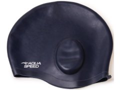 AQUA SPEED Kšiltovka na plavání Ušní čepice námořnická modrá