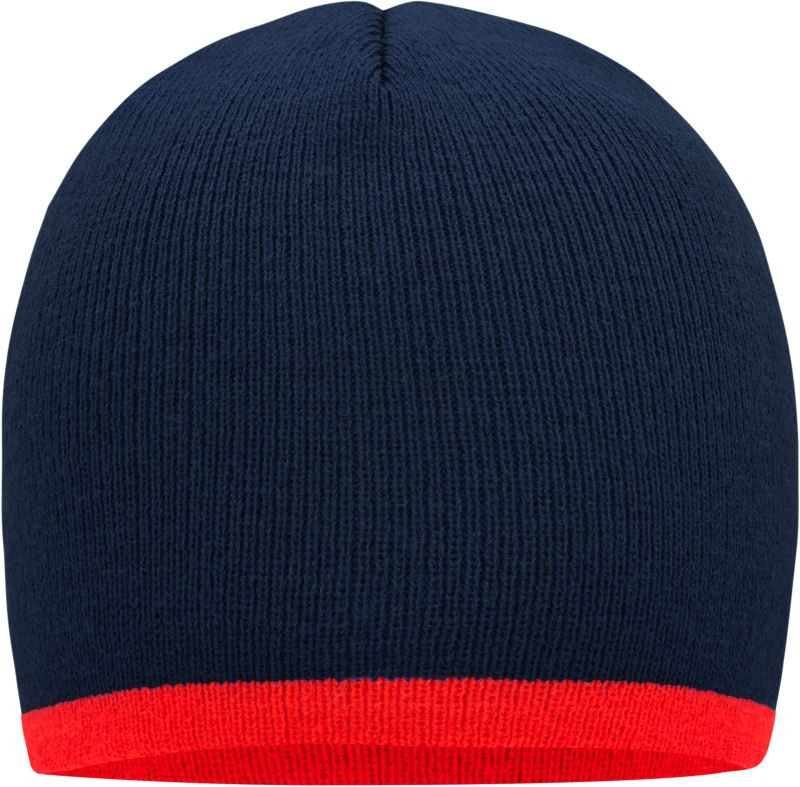 Daiber MB 7584 Pletená čepice s kontrastním lemem 03.7584 navy/red