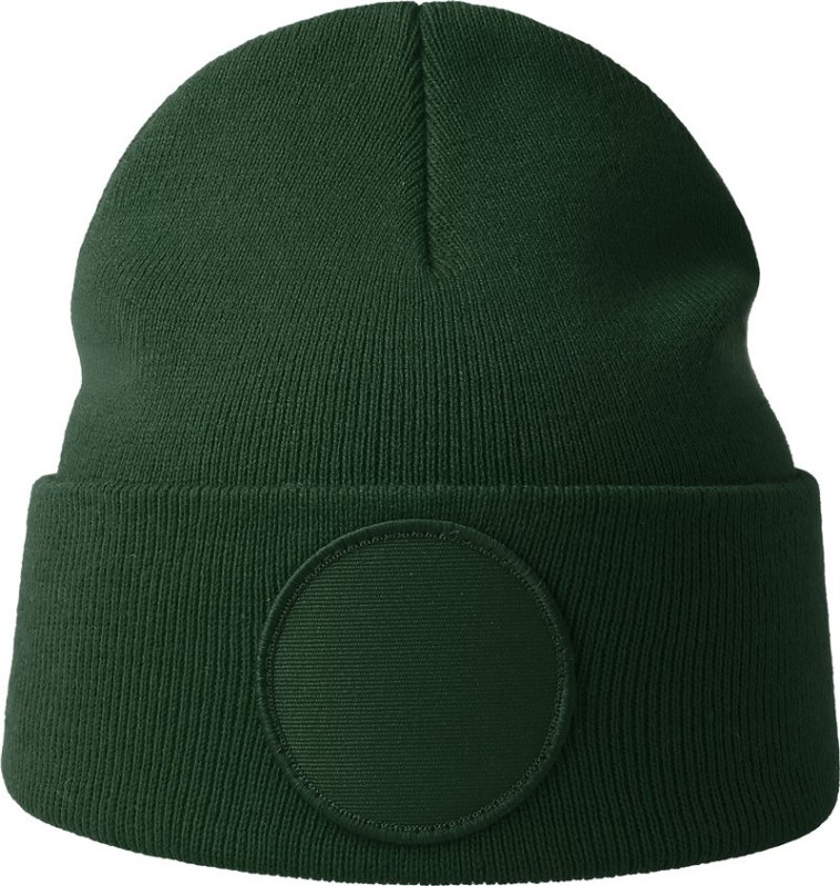 Atlantis Headwear Wind-S Circular Patch Pletená čepice patch 33.0319 bottle green - Sportovní doplňky Čepice a&nbsp;šály