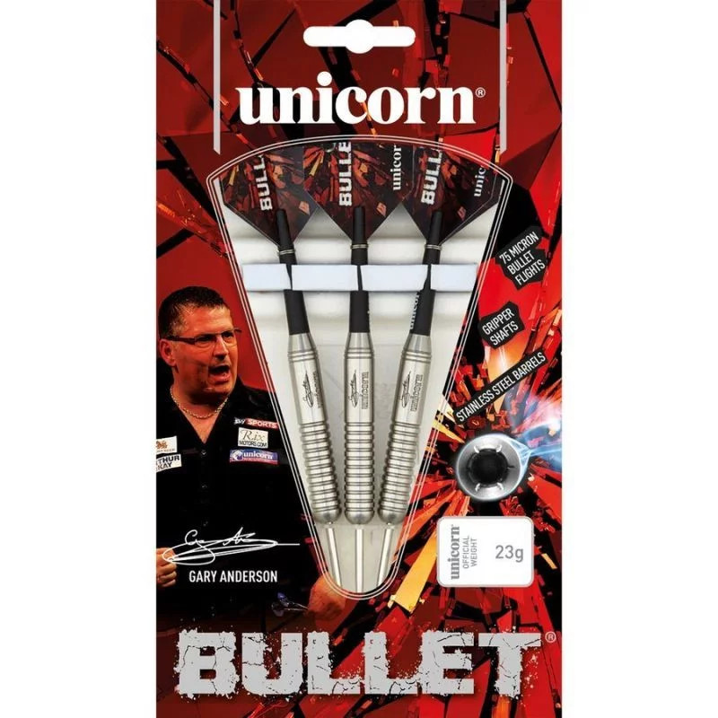 SPORT Šipky Unicorn Bullet z&nbsp;nerezové oceli - Gary Anderson 22g:27520|24g:27521|26g:27522 - Bullet - Sportovní doplňky Ostatní