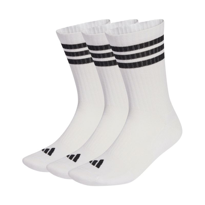 Adidas 3-Stripes Cushioned Sportswear Crew 3 páry bílých a&nbsp;černých ponožek JZ0532 - Sportovní doplňky Ponožky