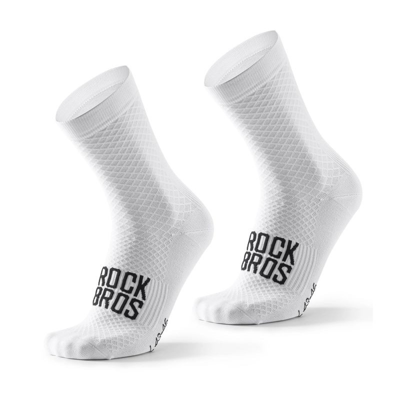 Cyklistické ponožky Rockbros 49210016001 ROAD TO SKY 39–42 cm – bílé - Sportovní doplňky Ponožky