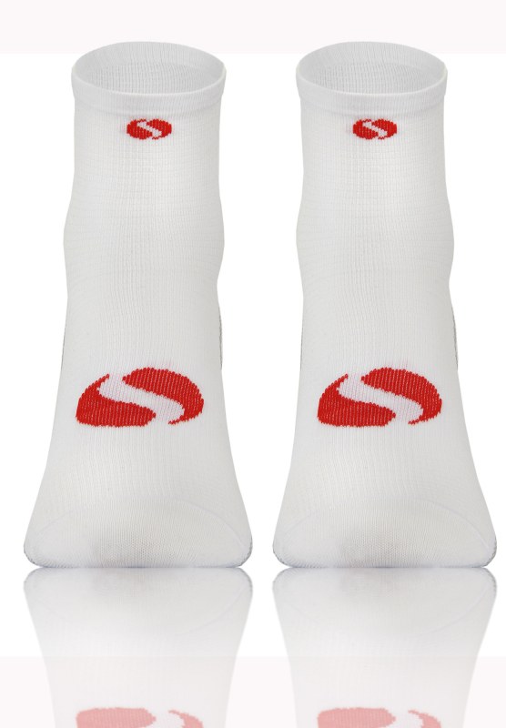 Ponožky Sesto Senso SKB_01 White/Red - Sportovní doplňky Ponožky