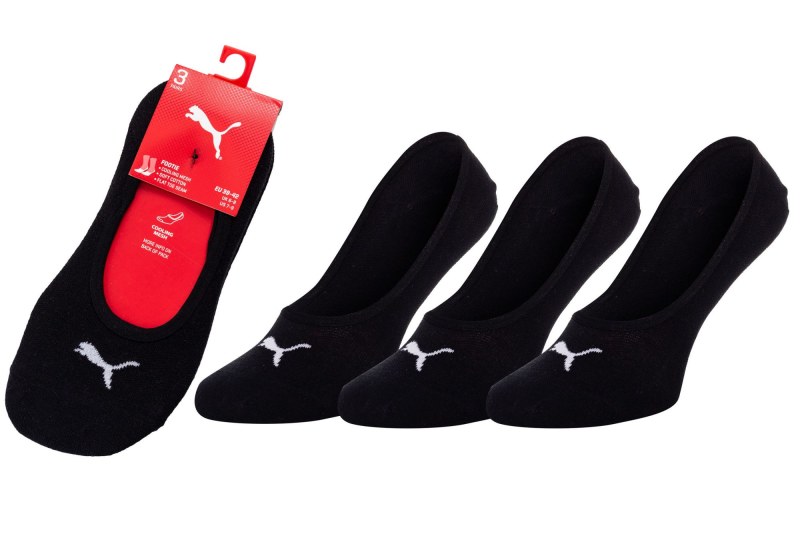 Puma 3Pack Ponožky 906930 Black - Sportovní doplňky Ponožky