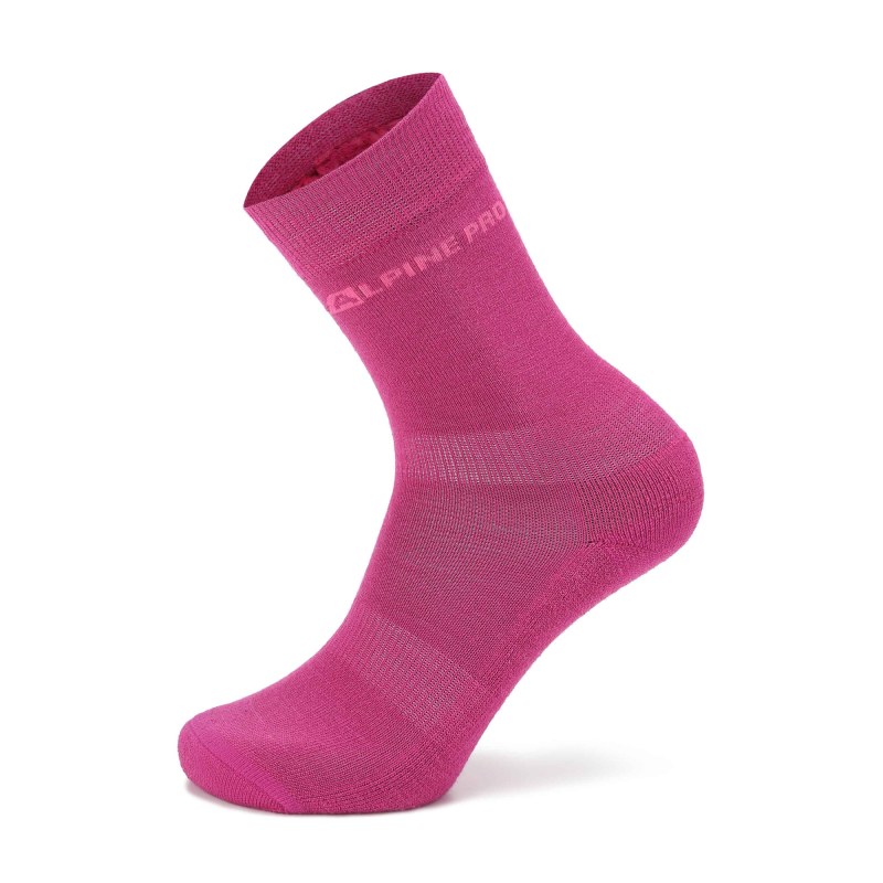 Unisex ponožky z merino vlny ALPINE PRO KLAMO fuchsia red - Sportovní doplňky Ponožky