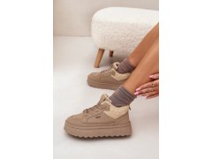 Dámské zateplené sportovní boty na platformě SS274105 Béžová - Big Star 4