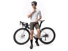 Rockbros YDDX011 Cyklistický dres Diamond s&nbsp;krátkým rukávem - velikost XS - bílý 3