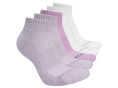 Skechers 5pk Unisex 1/2 Terry Qtr Crew S602095-501 Fialové 35–38 2