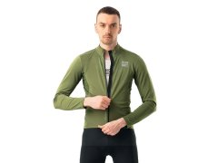 Cyklistická mikina Rockbros TLWT001 ROAD TO SKY, větruodolná, zateplená, velikost L – zelená 2