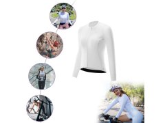 Dámský cyklistický dres Rockbros 15210006004 TVI s dlouhým rukávem, velikost M – bílý 4