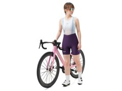 Dámské cyklistické šortky Rockbros YDDK017-1 TVI s kšandami a vložkou, velikost M – fialové 2