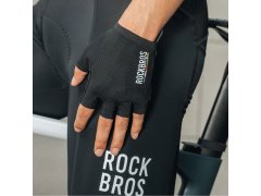 Cyklistické rukavice Rockbros TLS004 ROAD TO SKY, krátké, s tlumicím efektem, velikost L – černé 5