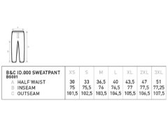 B&C ID.000 Sweatpant 80/20 Unisex tepláky 01.I000 sport grey 1