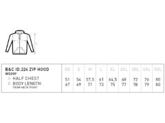 B&C ID.224 Zip Hood Unisex mikina s kapucí 01.I224 sport grey 4