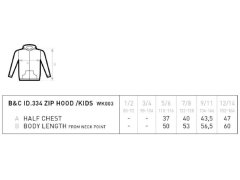 B&C ID.334 Zip Hood /kids Dětská mikina s kapucí 01.K334 sport grey 5