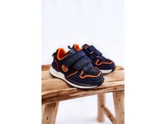 Dětská sportovní obuv na suchý zip Memory Foam System Big Star KK374183 Námořnická modrá 2