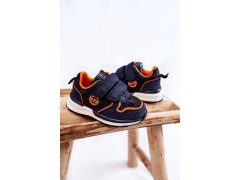 Dětská sportovní obuv na suchý zip Memory Foam System Big Star KK374183 Námořnická modrá 5