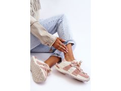 Dámské módní sportovní boty šněrované béžovo-růžové Chillout! 6