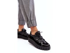 Dámské kožené sportovní boty na platformě M01/1 Zazoo Černé 4