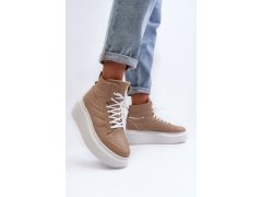 Zazoo 3392/X Dámské Kožené Sportovní Boty na Platformě Beige 7