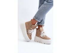 Zazoo 3416 Kožené Dámské Sportovní Boty Beige 8