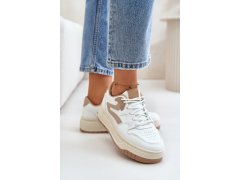 Dámské kožené sportovní boty na masivní platformě béžové Belisso 4