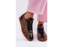 Dámské Kožené Sportovní Boty S Leopardím Vzorem Laura 2935 Hnědé 1
