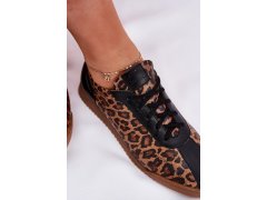 Dámské Kožené Sportovní Boty S Leopardím Vzorem Laura 2935 Hnědé 3