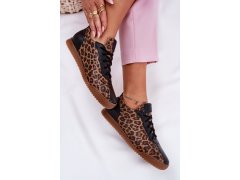 Dámské Kožené Sportovní Boty S Leopardím Vzorem Laura 2935 Hnědé 4