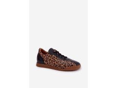 Dámské Kožené Sportovní Boty S Leopardím Vzorem Laura 2935 Hnědé 5