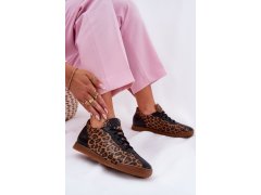 Dámské Kožené Sportovní Boty S Leopardím Vzorem Laura 2935 Hnědé 7