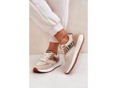 Dámské Sportovní Boty Na Platformě Zebra Béžové Davinara 5
