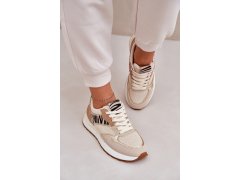 Dámské Sportovní Boty Na Platformě Zebra Béžové Davinara 6