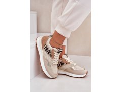 Dámské Sportovní Boty Na Platformě Zebra Béžové Davinara 7