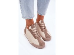 Dámské Kožené Sportovní Boty Béžové Laura Messi 2935 4