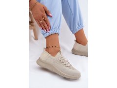 Materiálové Vkládací Sportovní Boty Dámské Béžové Olive 3