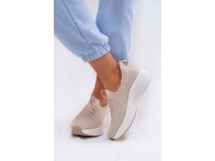 Materiálové Sportovní Boty Dámské Slip-On Kobbo 102425 Béžové 2