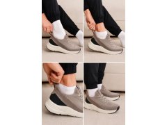 Pánské Sportovní Boty Textilní Slip-On Sneakers Na Platformě Kobbo 102421 Béžové 1