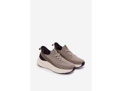 Pánské Sportovní Boty Textilní Slip-On Sneakers Na Platformě Kobbo 102421 Béžové 2