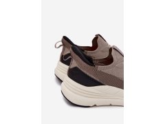 Pánské Sportovní Boty Textilní Slip-On Sneakers Na Platformě Kobbo 102421 Béžové 3