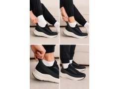 Pánské Sportovní Boty Textilní Slip-Ons Na Platformě Kobbo 102421 Černé 1