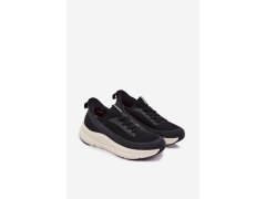 Pánské Sportovní Boty Textilní Slip-Ons Na Platformě Kobbo 102421 Černé 2