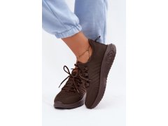 Lehké sportovní slip-on boty dámské textilní Big Star UU274055 Čokoládové 5