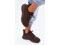 Lehké sportovní slip-on boty dámské textilní Big Star UU274055 Čokoládové 8