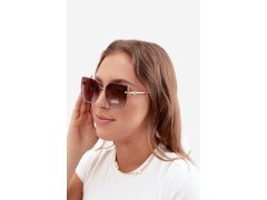 Bezrámečkové sluneční brýle typu cat-eye s UV filtrem 400 hnědo-modré 2